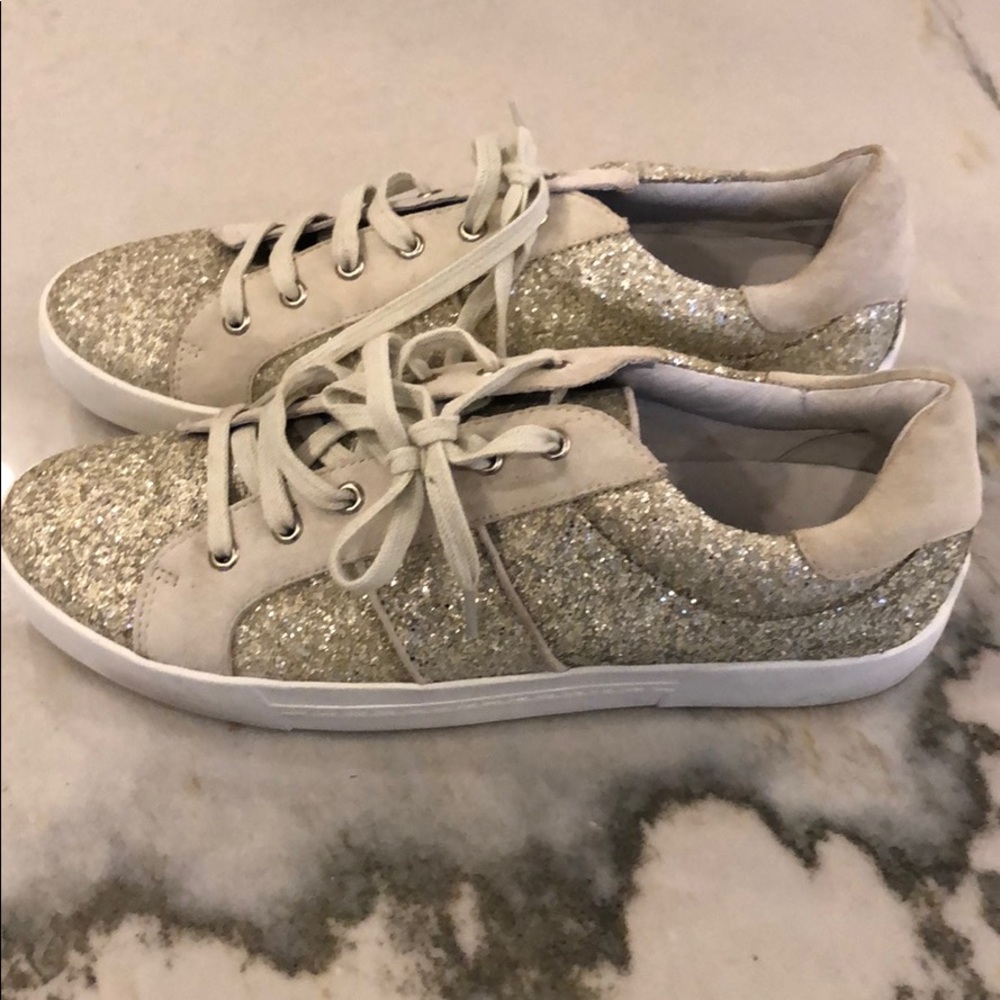 JOIE glitter gym shoes - ivory gold cream NEW sz39